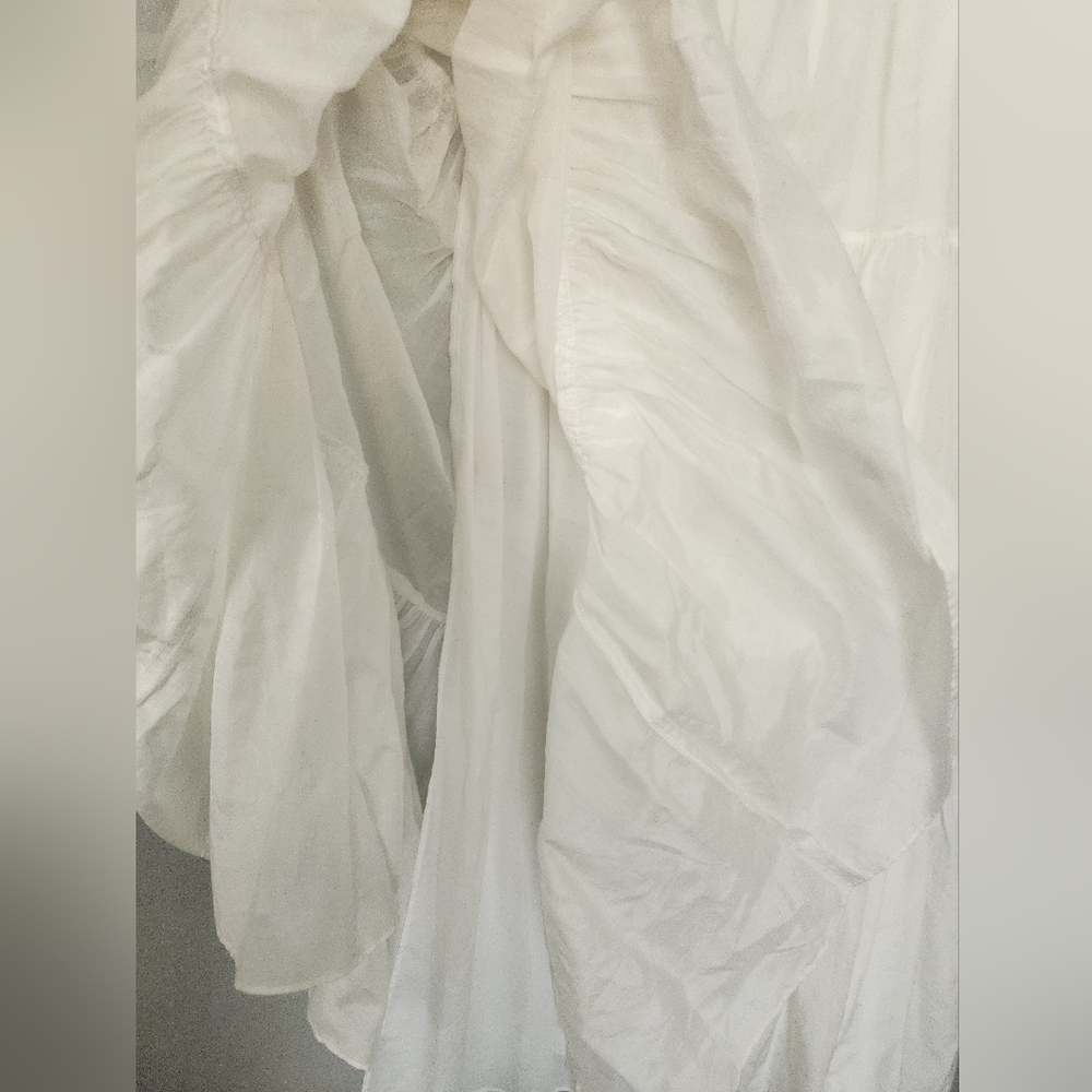 Cinq à Sept Tamar Tie Strap Smocked Calf Length Ruffled Dress Sz 2 - Picture 7 of 10